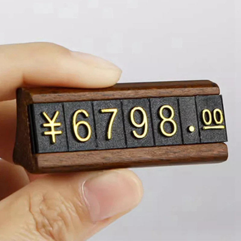 10 Sets/Box Mini Wood Combined Number Price Cube Tag Jewelry Adjustable Number Pricing Label Sign Holder Card Stand B Durable