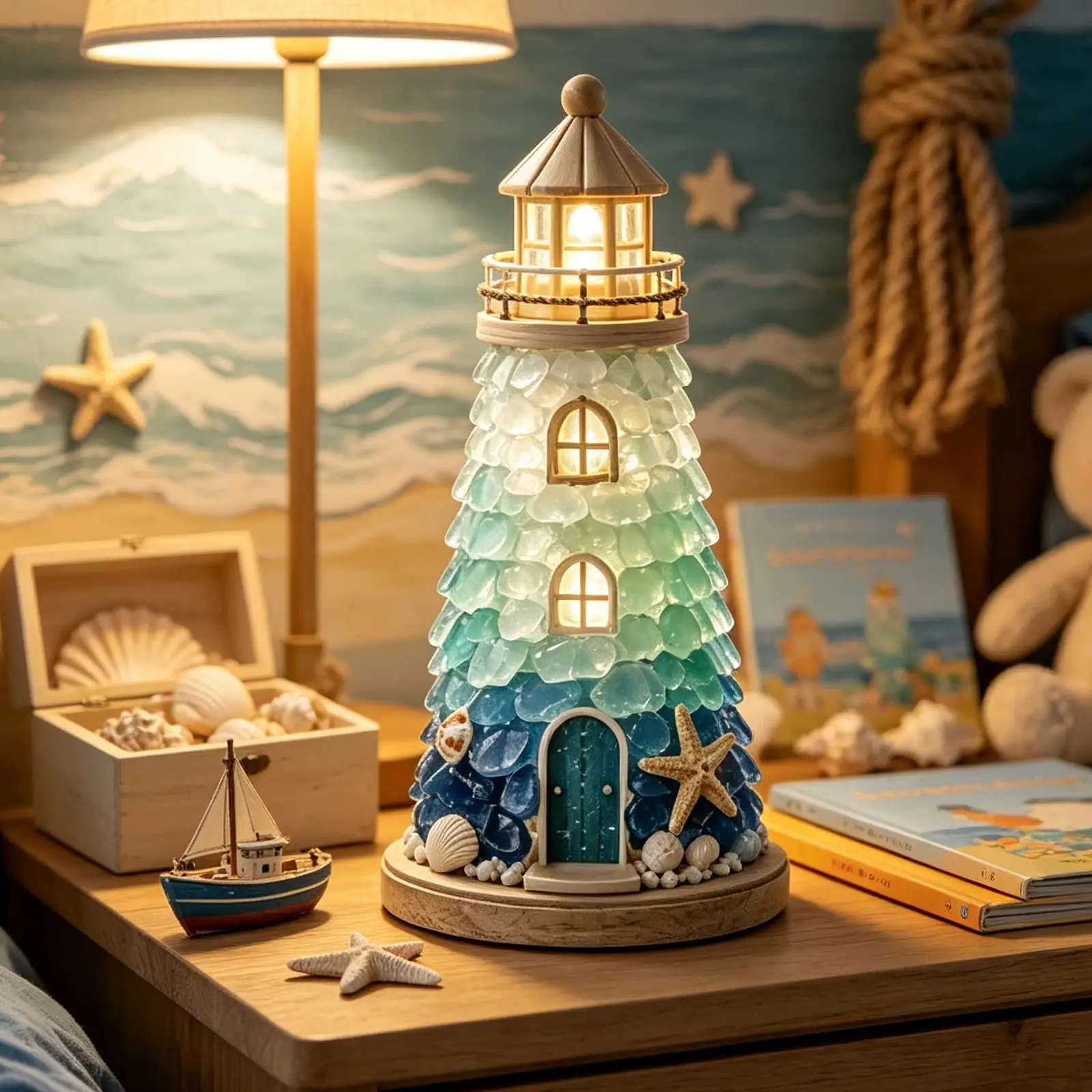 Sea Glass Art Kit Beginner Friendly Elegant Ornament Beach Decor Crafting for Parents Children Students Kids Enthusiasts Holiday