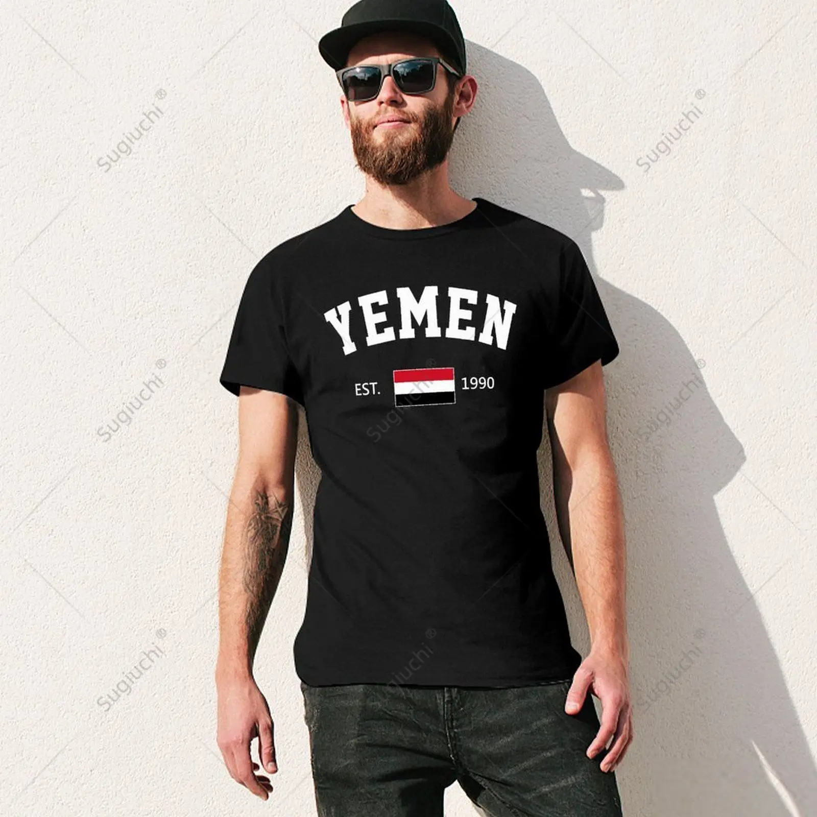 Unisex Men Yemen EST.1990 Independence Day Tshirt Tees T Shirts Women Boys 100% Cotton T-Shirt