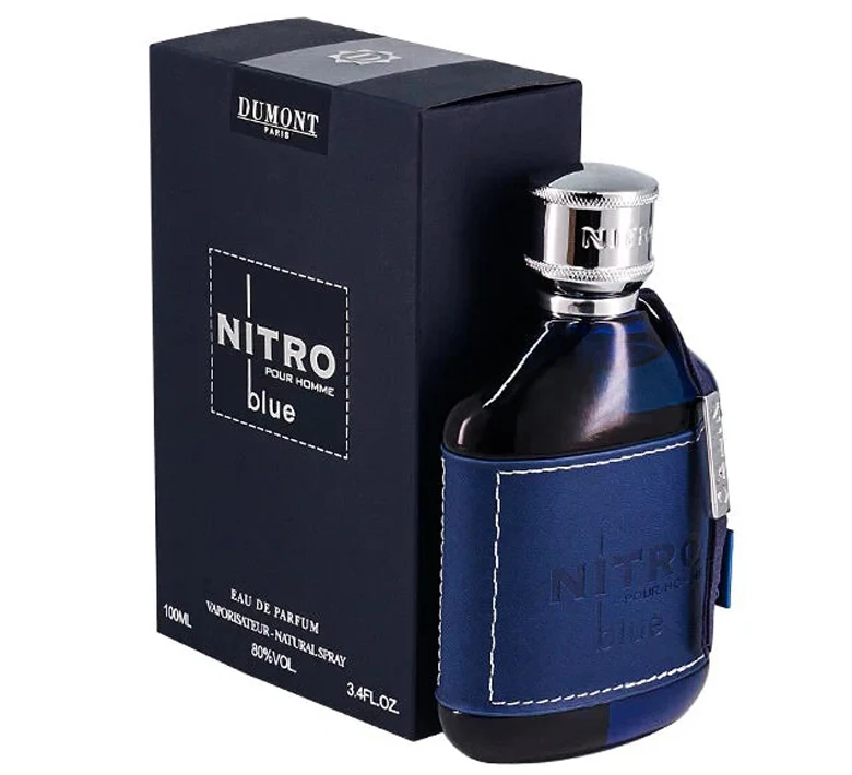 Dumont Nitro Blue - Fragrância Fresca Aquática Floral Amadeirada - Aroma Luxuoso de Longa Duração - Eau De Parfum de 3.4 Oz para Homens