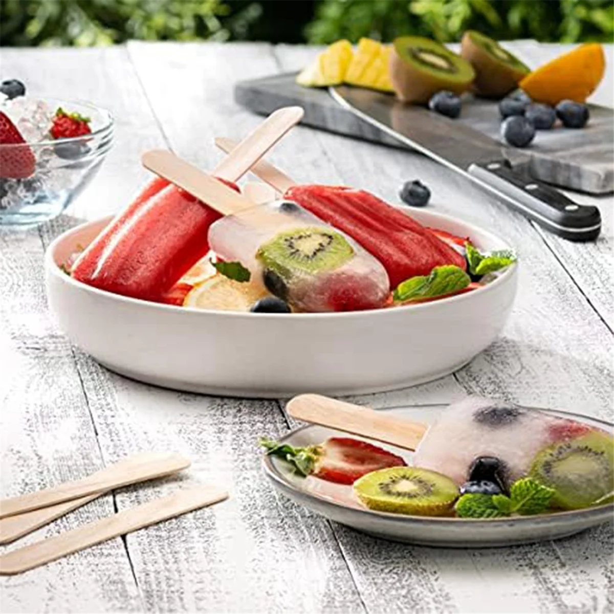 [100 unidades] palitos de paletas de paletas multiusos de madera de 3,6 pulgadas, manualidades, helado, cera, encerado, palitos de madera para depresor de lengua