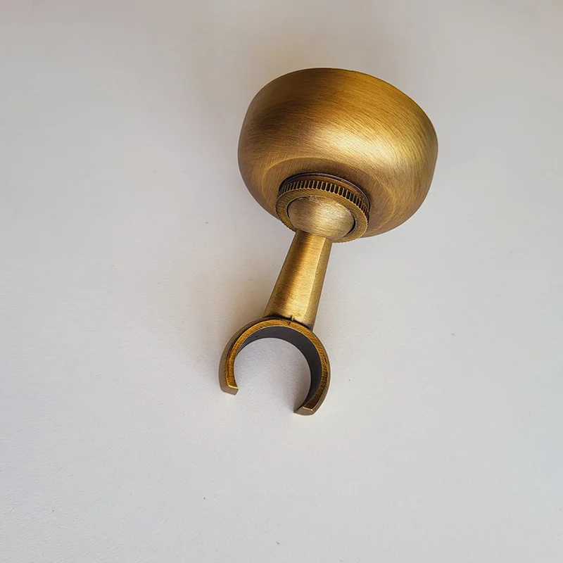 Solid Brass Made Antique Brass Wall Mounted Hand Shower Holder Hook Pedestal Bracket In Wall Shower Accessories Bathroom Fitting
