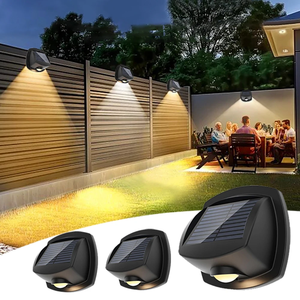 1 Stück Outdoor LED Solar-Wandleuchte 3 Farben RGBW Wasserdichter Spitzenstrahler für Garten Hof Veranda Weg Terrasse Heim-Dekoration