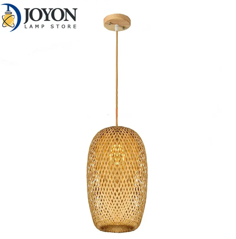 

Dining Room Bamboo Weaving Chandelier Retro Pastoral Bamboo Weaving Art E27 Study Bedroom Aisle Bar Decoration Chandelier