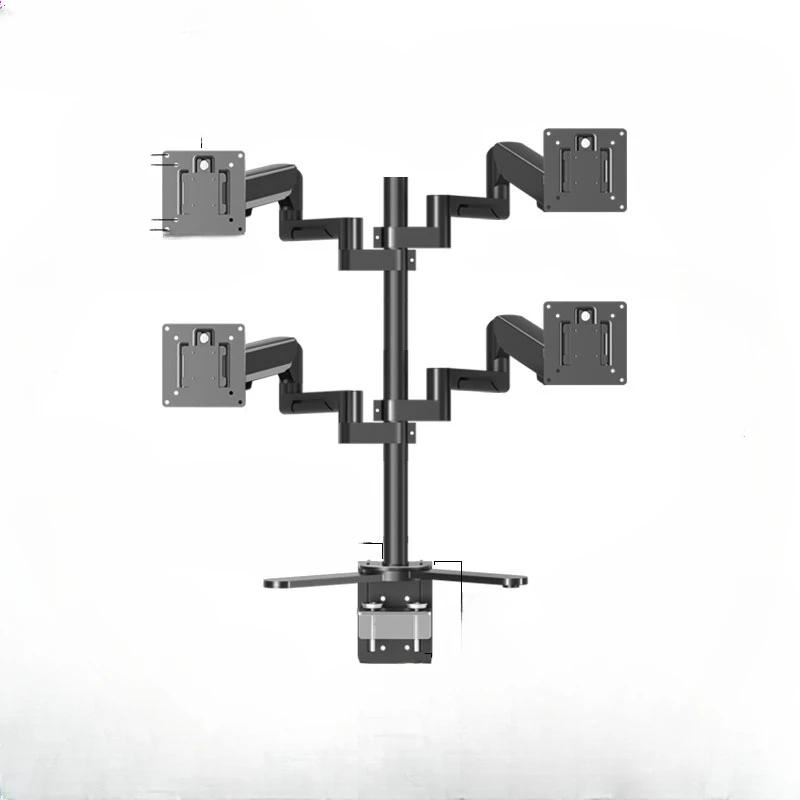 Four-screen monitor stand, 4-screen computer splicing display base, air pressure adjustment clamp table, 24/27 inches