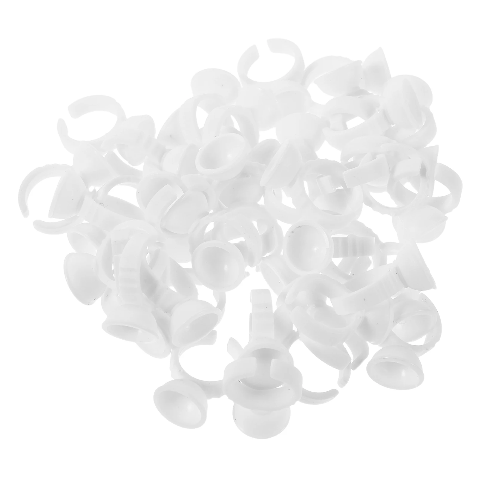 

500pcs White Plastic Disposable Tattoo Ink Cup Rings No Divider Glue Holder For Eyelash Extension Supplies Microblading Pigment