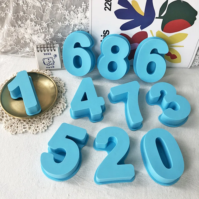 0-9 Digit Arabic Number Cake Mold Arabic Numeral DIY Baking Mold Chocolate Pudding Cookie Mold