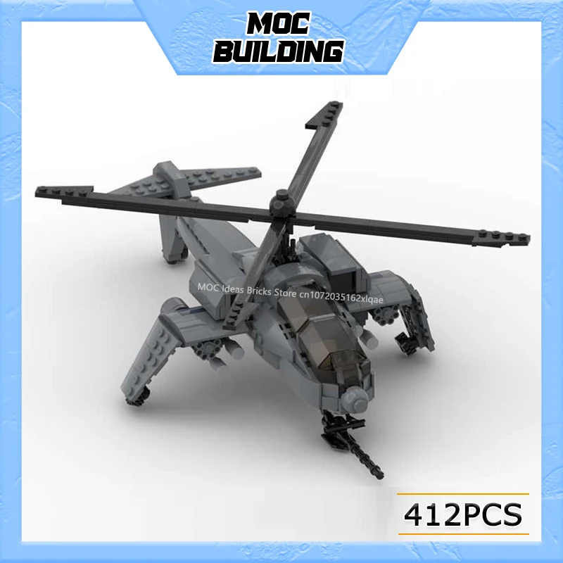 

Конструктор MOC: Модель атакующего вертолета из серии фильмов, DIY-набор для сборки, креативные игрушки, коллекционные модели, подарки на Рождество