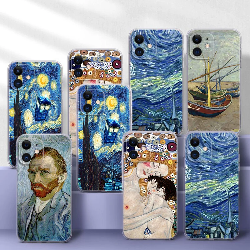 C22 Kiss Gustav Klimt Van Gogh Soft Case for Moto G4 Plus G41 G5 Plus G50 G51 G5S G6 Play G60 G7 Power G71 G5 G9