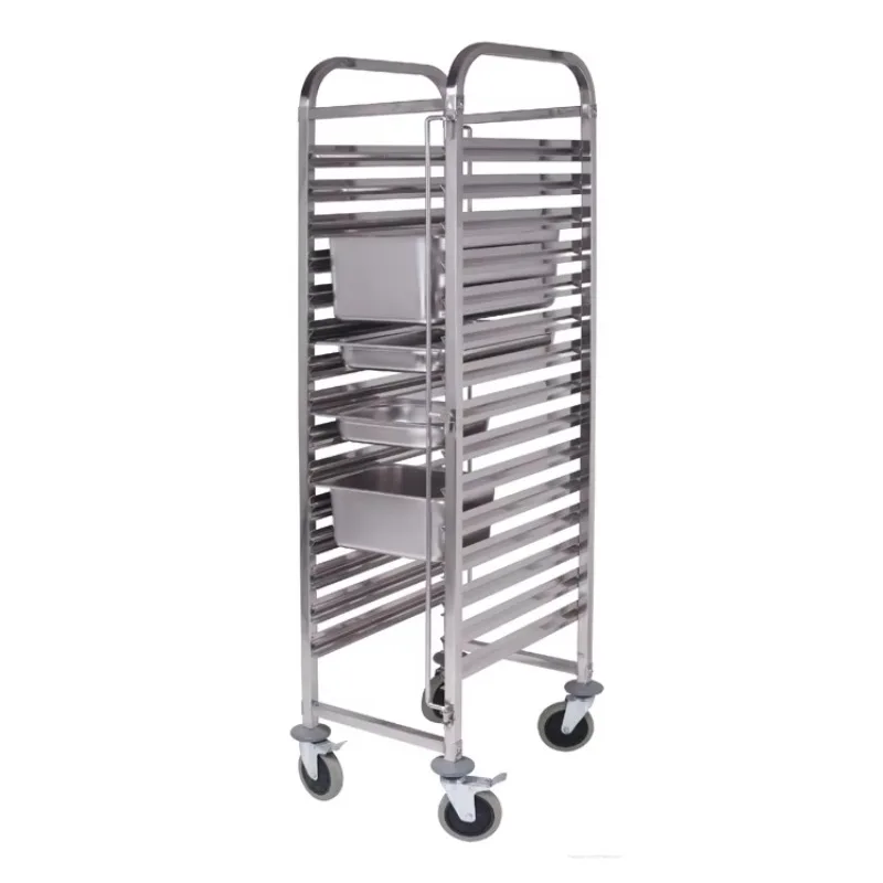 15 Tier 590X670X1700Mm Ss Gn Pan Rack Voedsel Oven Keuken Trolley Voor Hotel Restaurant Supermarkt