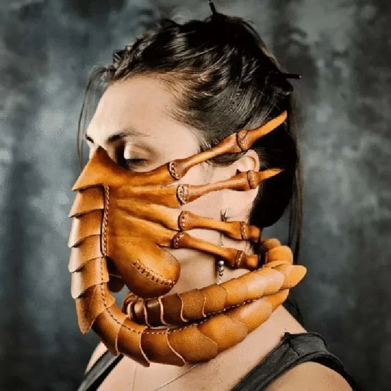 Halloween Horror Mask with Scorpion, Alien Claws, Insect Hug, Latex Party Mask