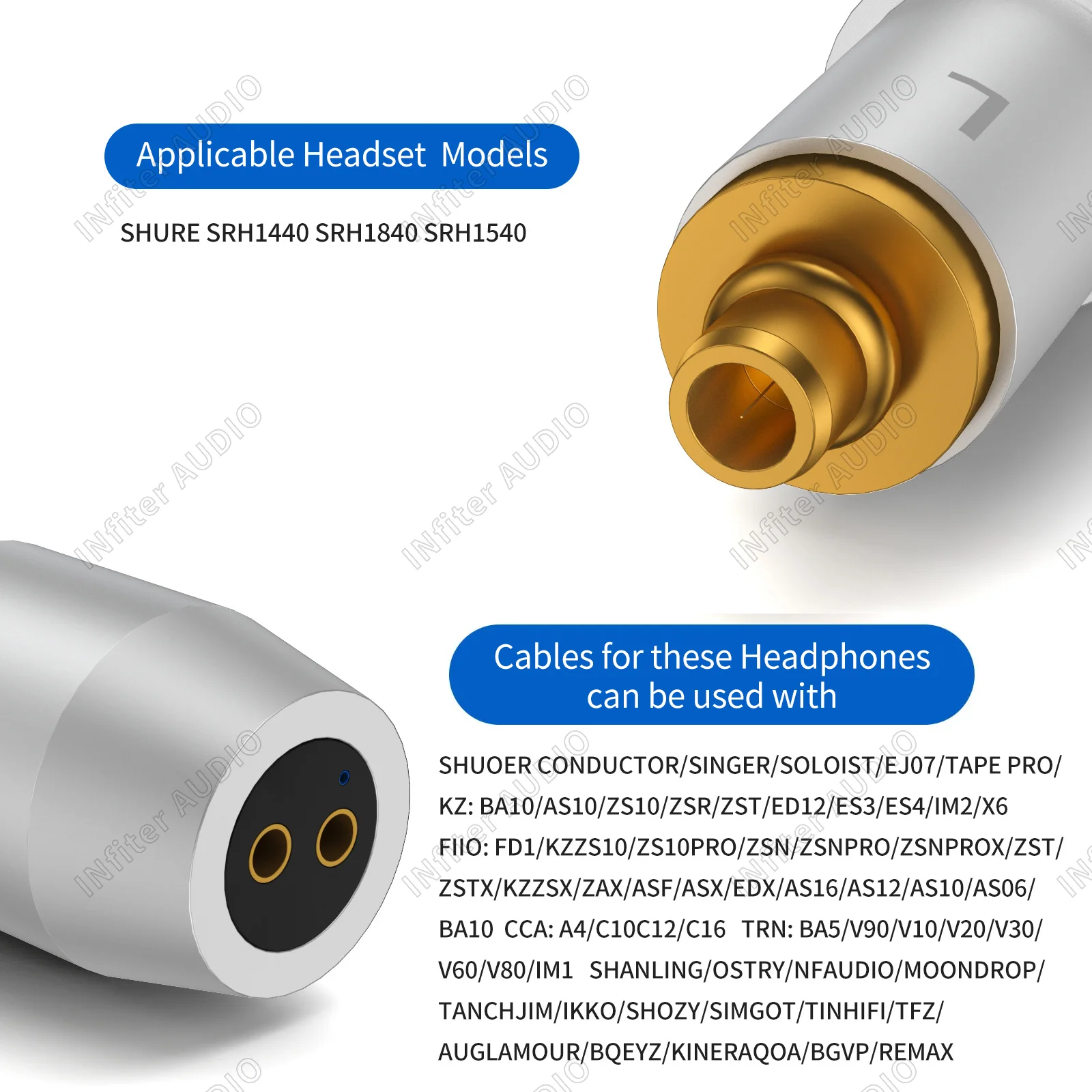 Imagem -03 - Fone de Ouvido Conversão Cabo Adaptador 078 a Srh1840 078 Milímetros Pinos para Msr7b Conectado a Shure Srh1440 Srh1840 Srh1540