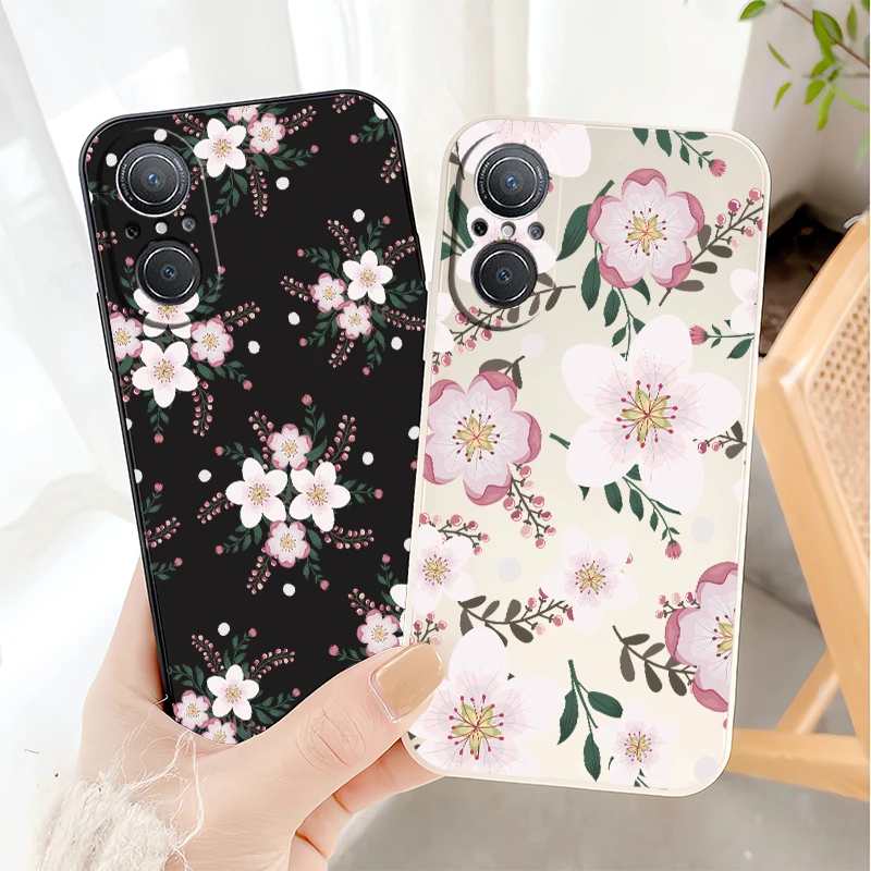 حافظة لهاتف هواوي نوفا 9 SE P40 Lite P30 Pro P20 Y7A Y7P P Smart 2021 Y9S Y9 Prime 2019 غطاء زهور من السيليكون المقاوم للصدمات