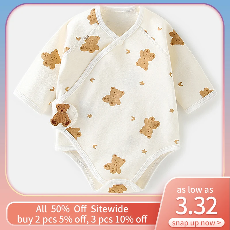 

Cartoon Bear Print Baby Romper Newborn Soft Cotton Long Sleeve Bodysuit Spring Summer Clothes One Piece Outfits Infant Jumpsuit