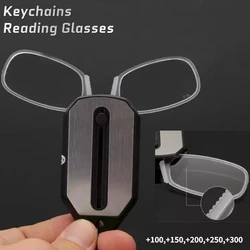 Folding Legless Nose Clip on Reading Glasses Men Women Mini Portable Keychain Magnifier Glasses Ultralight Eyewear +1.0 To +3.0