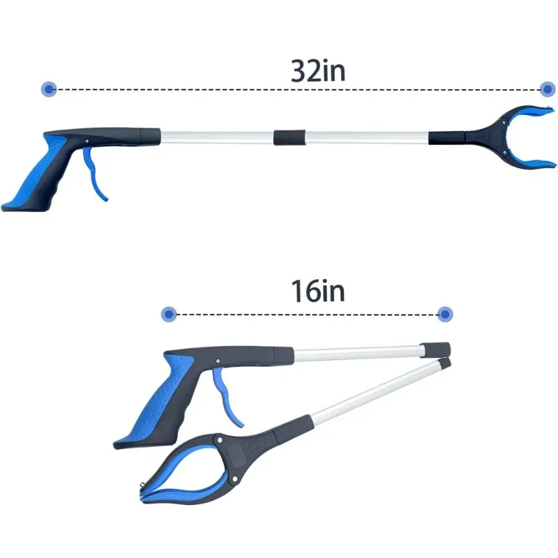 Garbage Picker Gripper With 360 ° Rotating Clip Trash Grabber Pick Up Tools 80cm Lightweight Foldable Gripper Extender Hand Tool