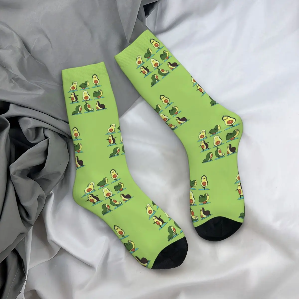 Avocado Yoga Fruit Socks Men's Women's Fashion Socks Harajuku Spring Summer Autumn Winter Middle Tube Socks Gift