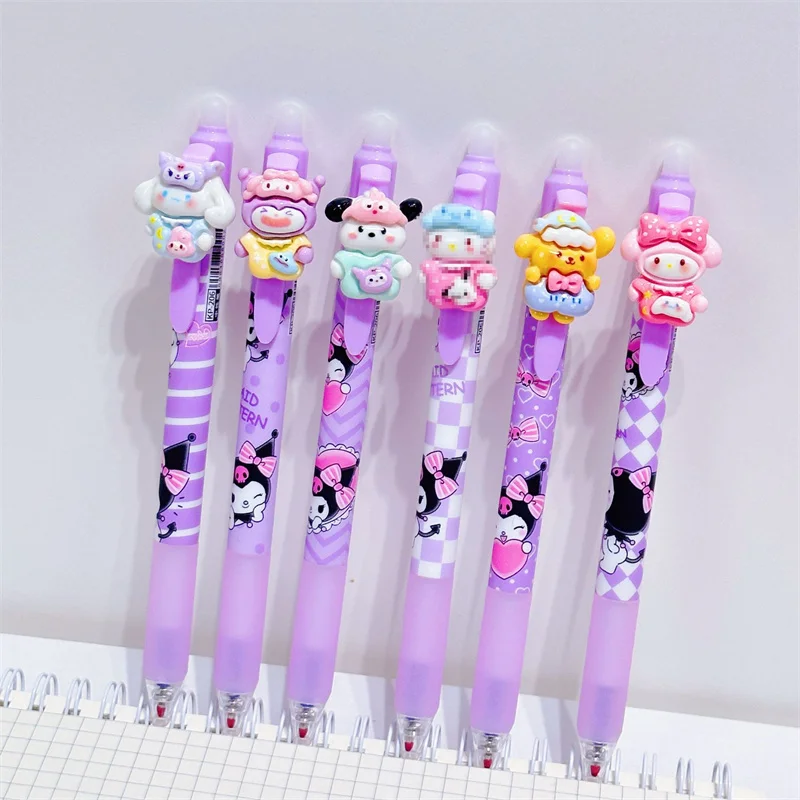 Imagem -02 - Sanrio Kawaii Kuromi Caneta Gel Apagável Imprensa Caneta Gel Tinta Azul Bonito Canetas Neutras Brinde Promocional Escritório Material Escolar 0.5 mm 36 Pcs por Lote