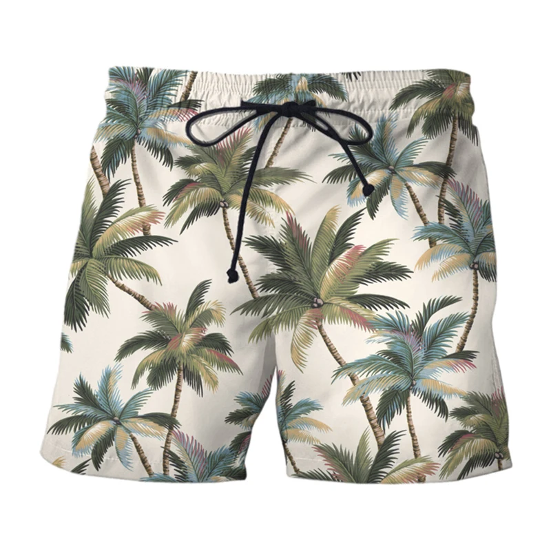 Coconut Tree Print Beach Pants European and American Summer Beach Surfing Pants 3D Print Trendy Men's Shorts S-6XL