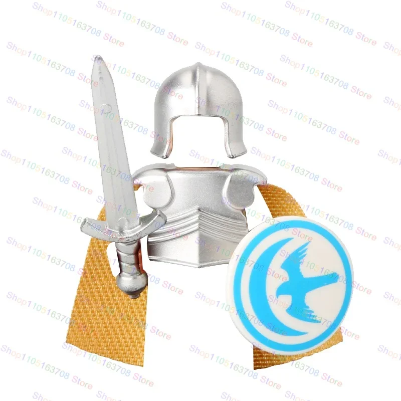 جنود القرون الوسطى الطوب تجميعها درع الملحقات التعليمية اللبنات عمل أرقام اللعب هدية للأطفال KT1073