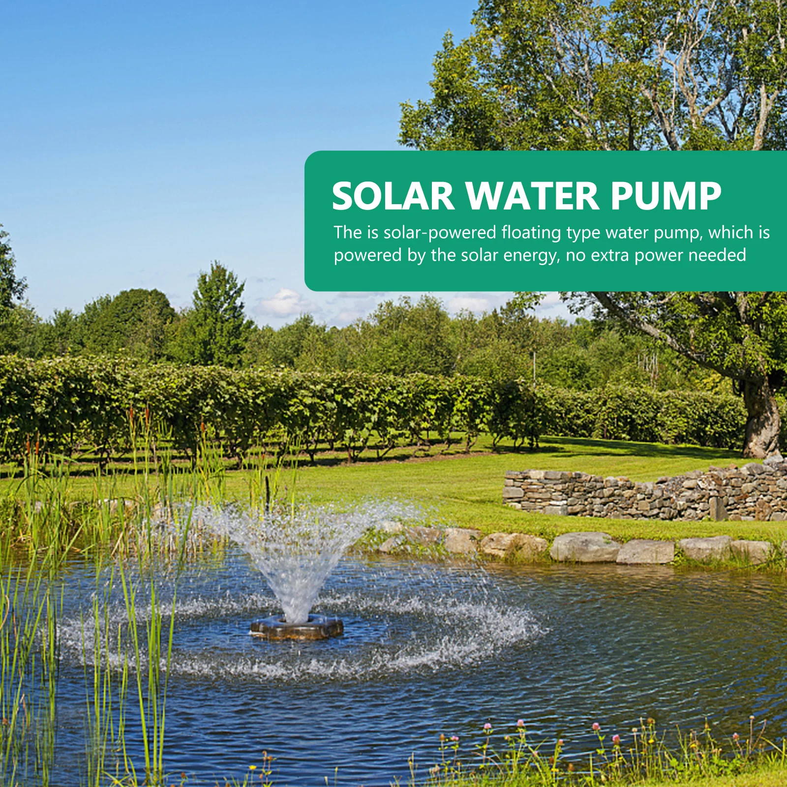 

Solar Fountain Pond Floating Water Powered Decorations Pump Pool Waterfall Black Small