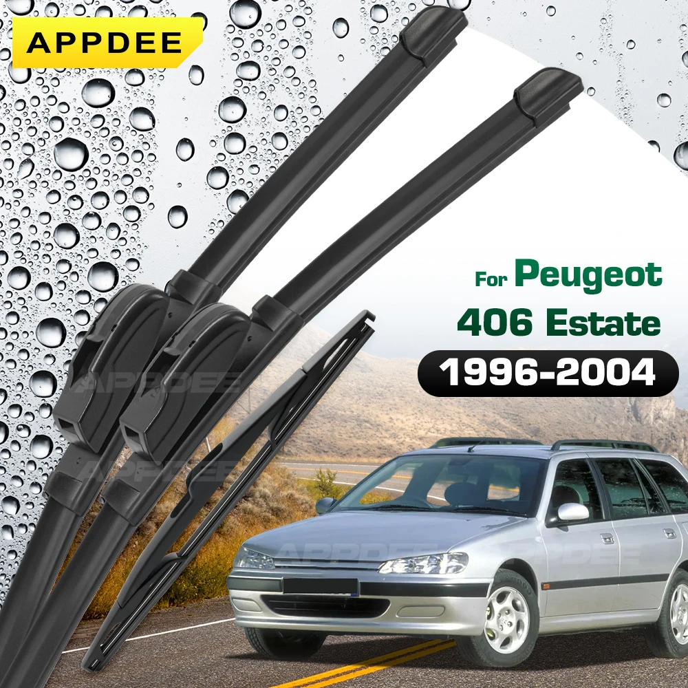 

Silicone & Rubber Wiper For Peugeot 406 Estate 1996-2004 Front & Rear Wiper Blades Windshield Windscreen Window Brushes