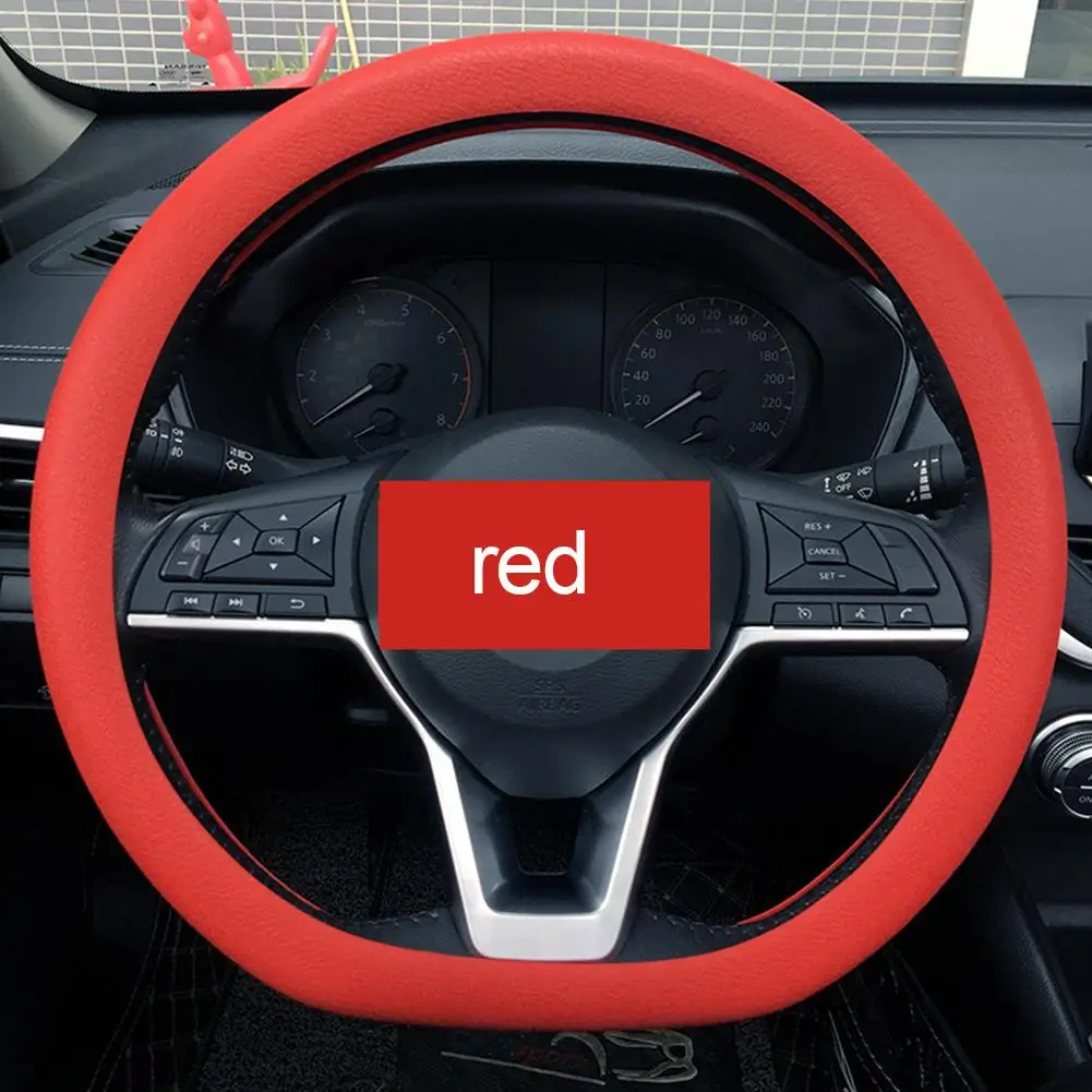 Auto Universal Silikon Lenkrad Elastische Handschuh Abdeckung Textur Weiche Multi Farbe Auto Dekoration DIY Abdeckungen Zubehör – Detail 6