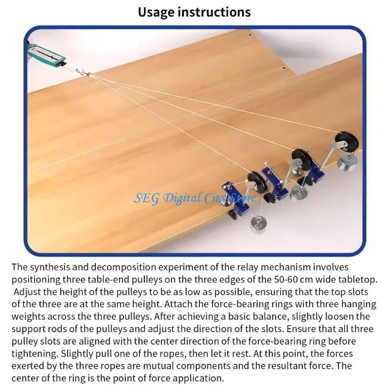 

U75B Physics Mechanics Experiment Set Include Metal Pulleys Dynamometer Hook Weights