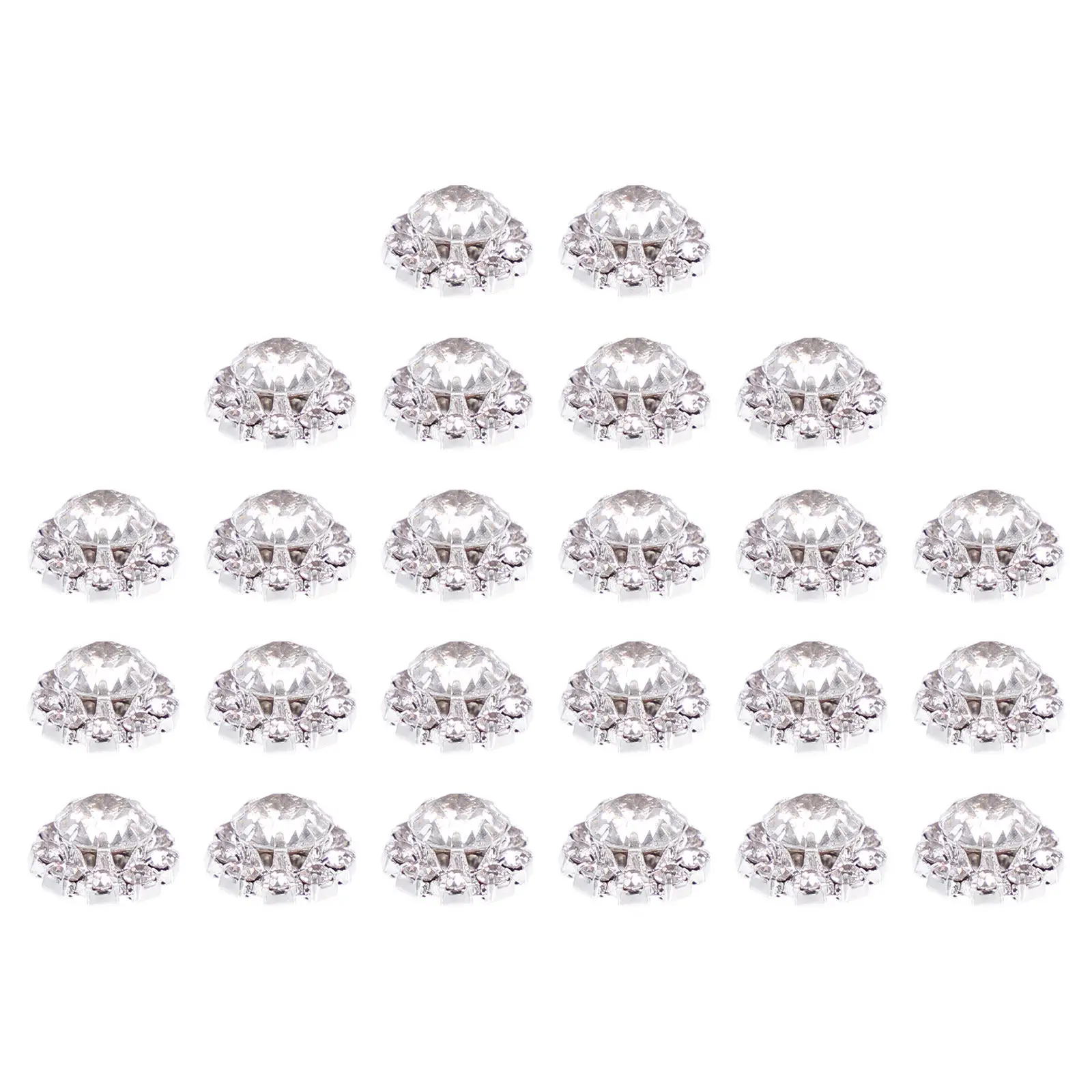 

100Pcs Rhinestone Flower Alloy Button Charms Decorative Embellishments for DIY Crafts Clothing Accessories Mobile Phone Hair