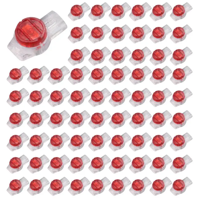A93E-550 Pieces Gel Splice UR Connector 3 Port Wire Connectors Red+Clear