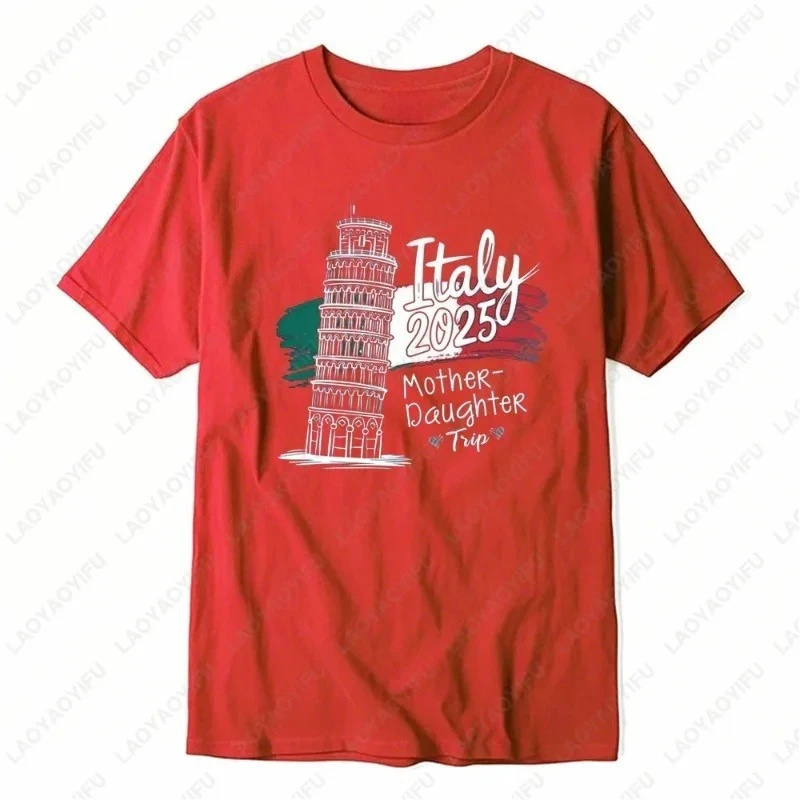 Italy Vacation Shirt Rome Italy Trip European Travel Around The World Leaning Tower of Pisa Graphic Tops Unique Hipster Tees