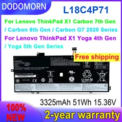 DODOMORN New L18C4P71 High Quality Laptop Battery For Lenovo ThinkPad X1 Carbon 7th Gen/8th Gen X1 Yoga 4th Gen/5th Gen Series