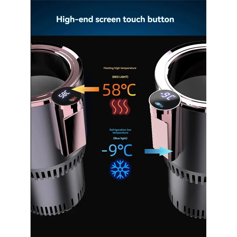 ABLU-2 In 1 Intelligent Cold & Warm Car Cup With Cooling And Heating Functions Insulation Drink Cooler For Tumblers US Plug