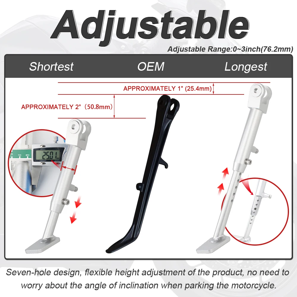 Motocyklowa regulowana podpórka boczna do Hondy CBR1000RR Africa Twin CRF1000L 2016-2023 Stopka podporowa stojaka parkingowego