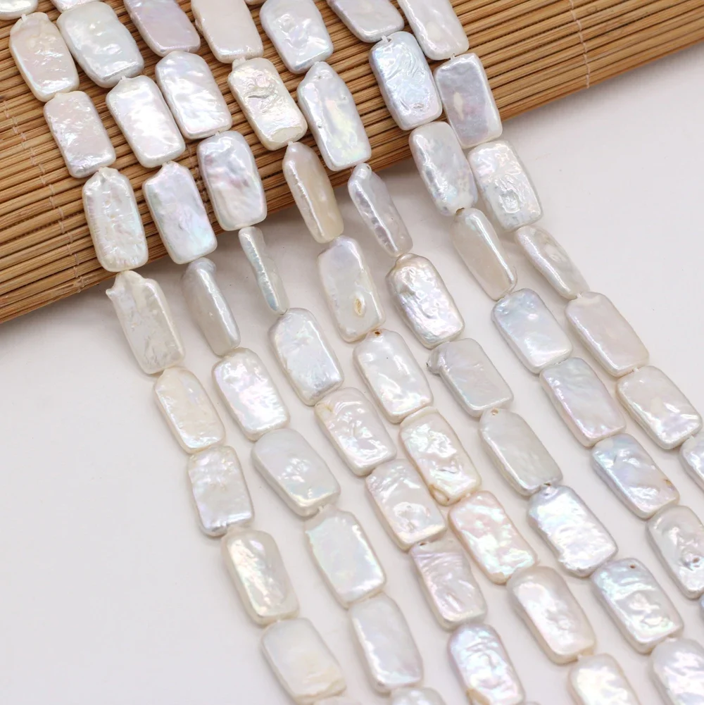 

Irregular Rectangle Pearl Loose Beads Natural Freshwater Pearls For Necklace Bracelet Jewelry Making DIY For Women Size 10x18mm