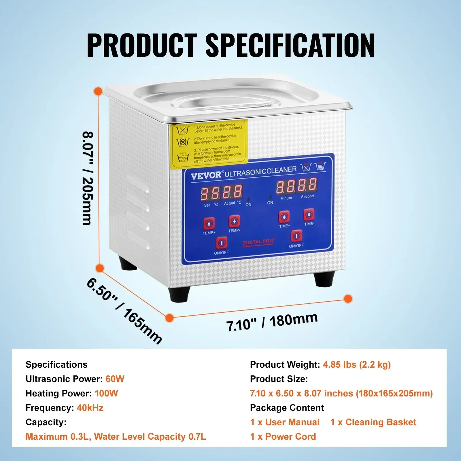 VEVOR 1.3L 2L 3L 6L 10L 15L 22L 30L Ultrasone Reiniger Lave-Dishes Draagbare Wasmachine Vaatwasser Echografie Huishoudelijke apparaten