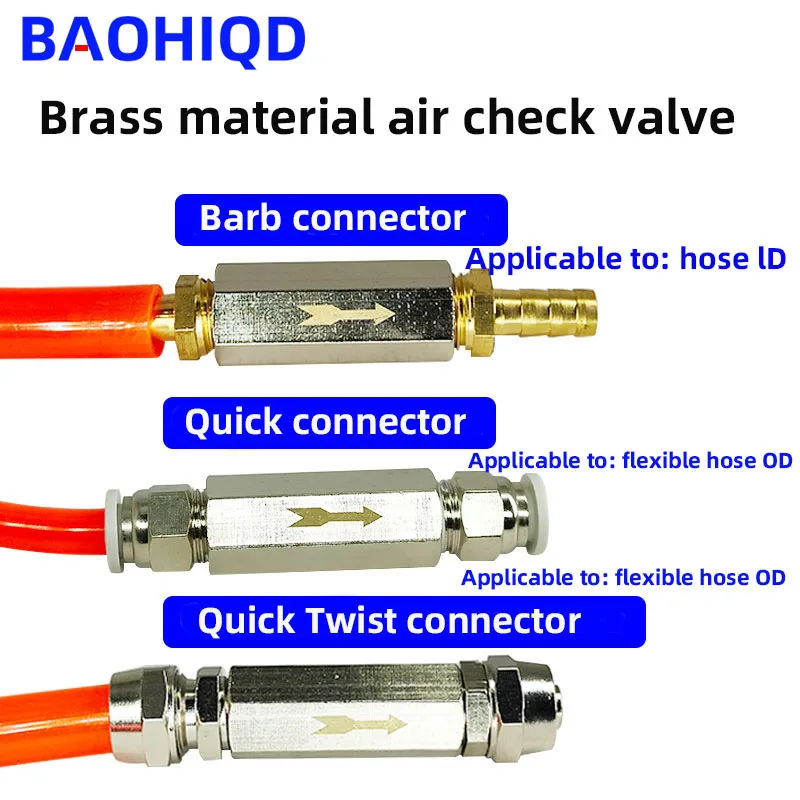 control valve air valve/pneumatic check valve 1/8 1/4 3/8 1/2 Pipe Pneumatic Hose Barb Accessories Fitting Coupler brassx