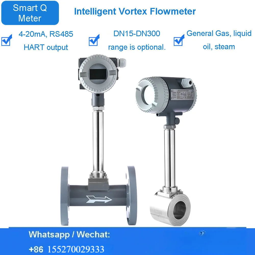 Best Selling Intelligent Flow Meter Sensor Transmitter for Steam Natural Compressed Air Liquid Oil DN15 DN25 DN40