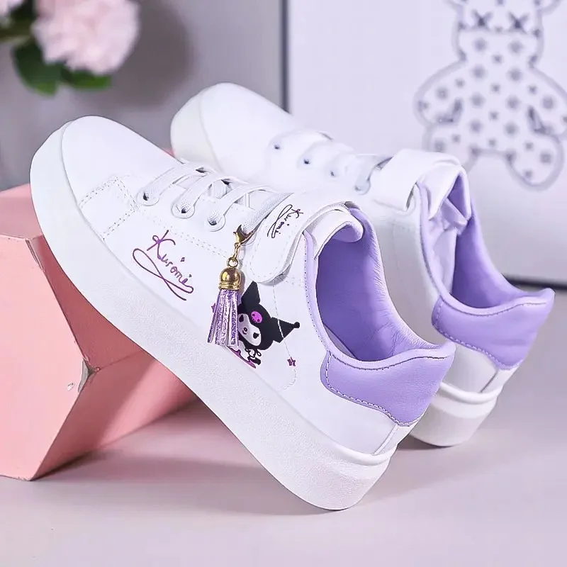 Sanrio-Zapatos Deportivos Kawaii Kuromi Cinnamoroll para niñas, zapatillas deportivas transpirables con dibujos animados, corazón, Anime, regalos de cumpleaños