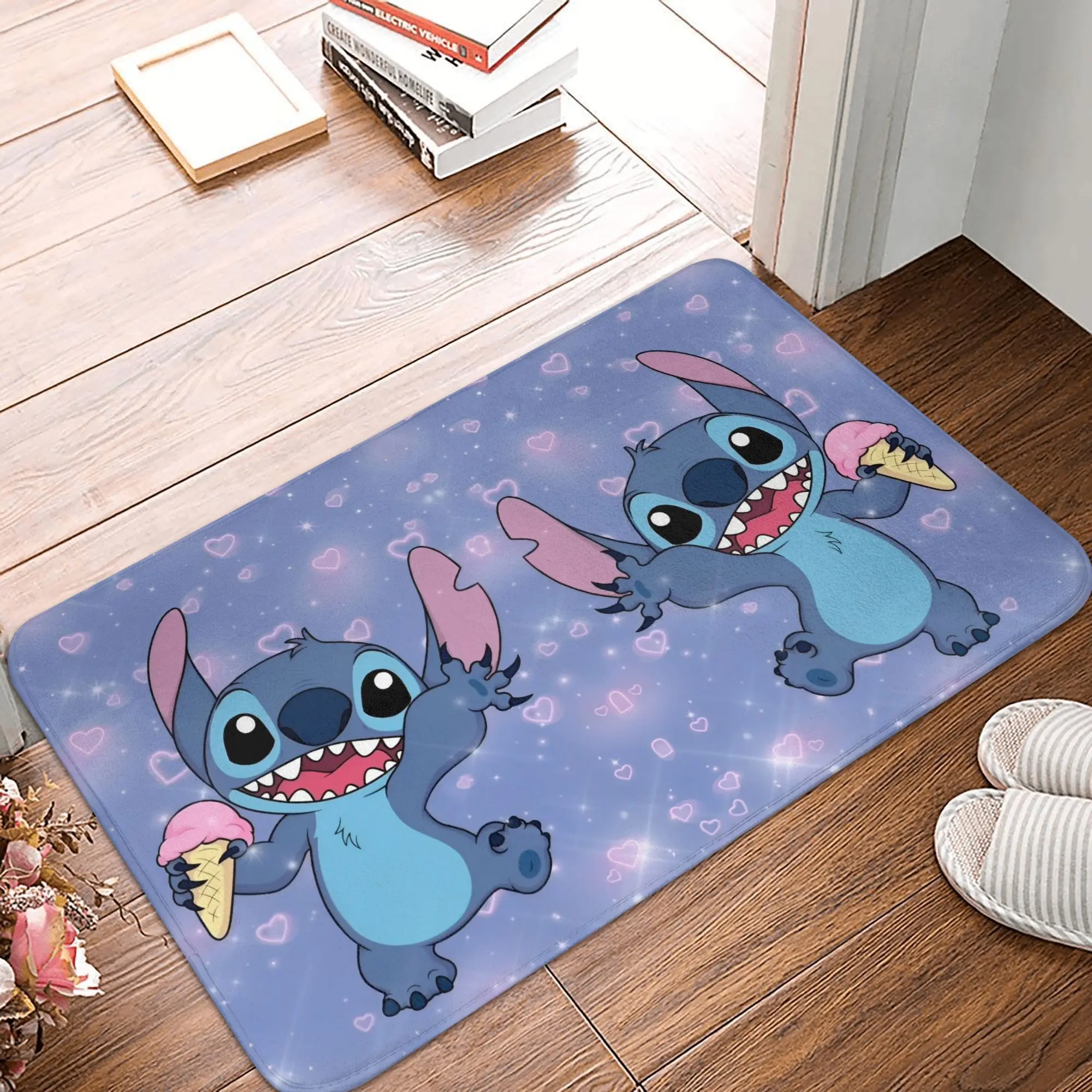

Stitch Ice Cream Merch Memory Foam Bath Mat Rug Non-Slip Ultra Soft Cartoon Bathroom Floor Rugs Carpet For Kitchen Shower Bath
