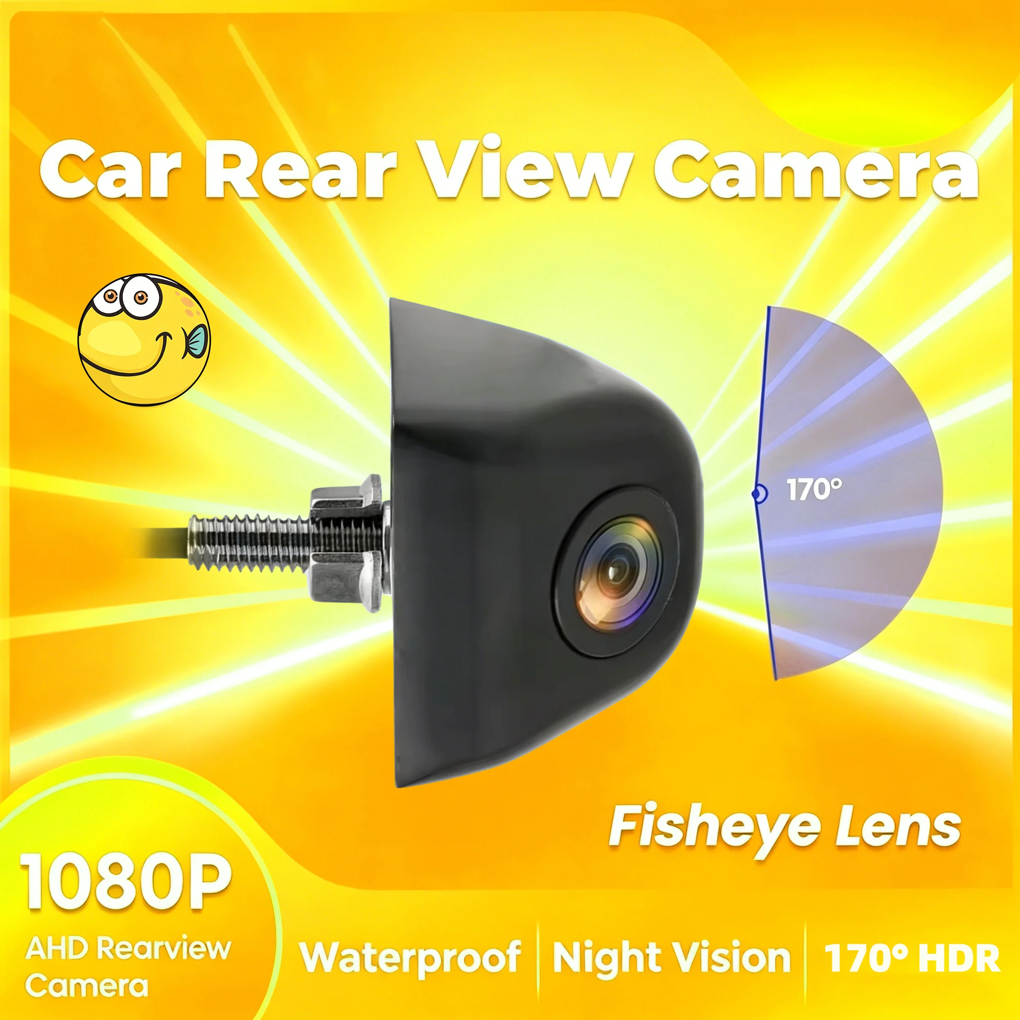 AHD 1080P 720P Universal Fisheye Vehicle Reversing Camera Waterproof Car Rear View Camera Full HD Night Vision 170° Wide Angle