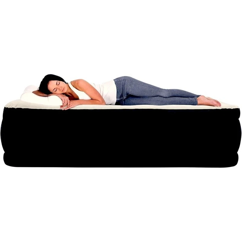 

Роскошный надувной матрас королевского размера со встроенным высокоскоростным насосом, 20-дюймовая регулируемая двойная подушка премиум-класса, надувная верхняя часть