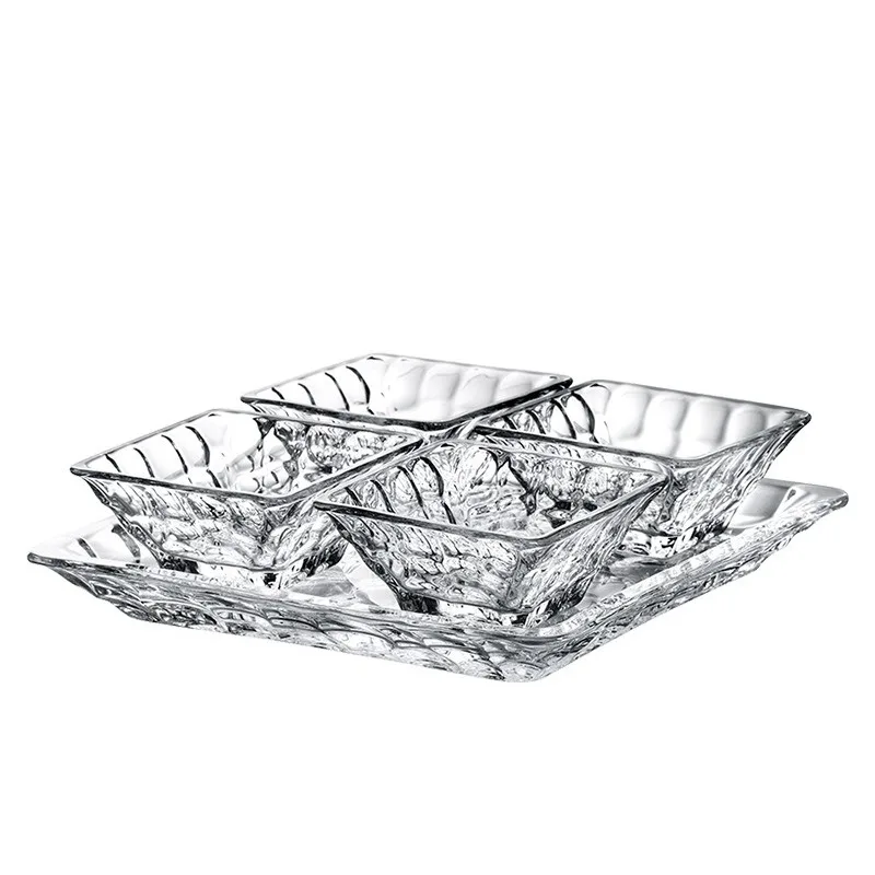 

Crystal glass, Nordic household fruit plate, four-piece set of dried fructose.