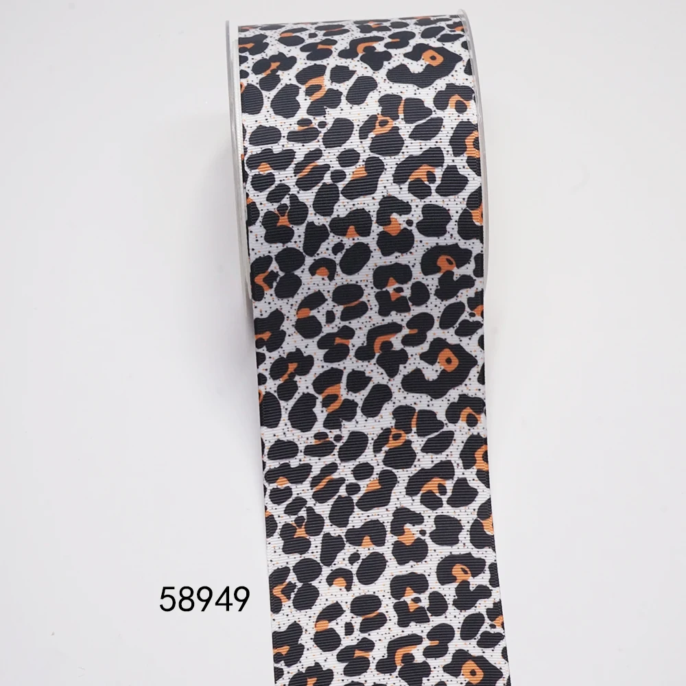 DIY Cartoon Leopard Grain Printed Grosgrain Ribbon For Craft Supplies Sewing Accessories 5 Yards, Planar Resins 10 Pieces. 52638
