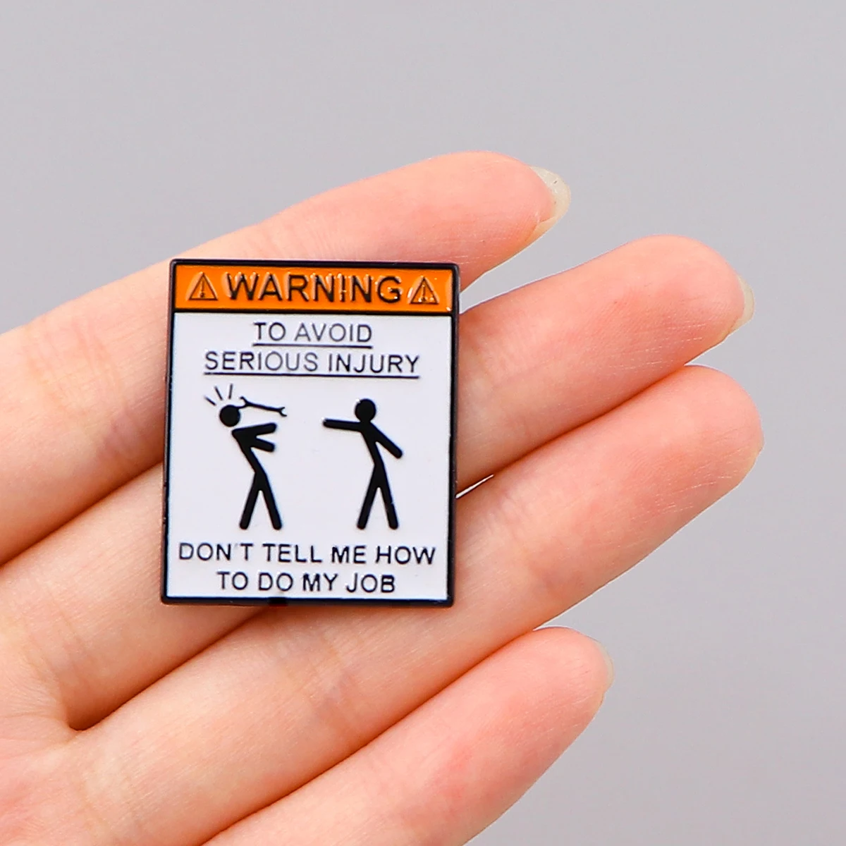 WARNING AVOID SERIOUS INJURY Enamel Pin Bag Lapel Pins Badges on Backpack Brooches for Women Fashion Jewelry Gifts for Friends