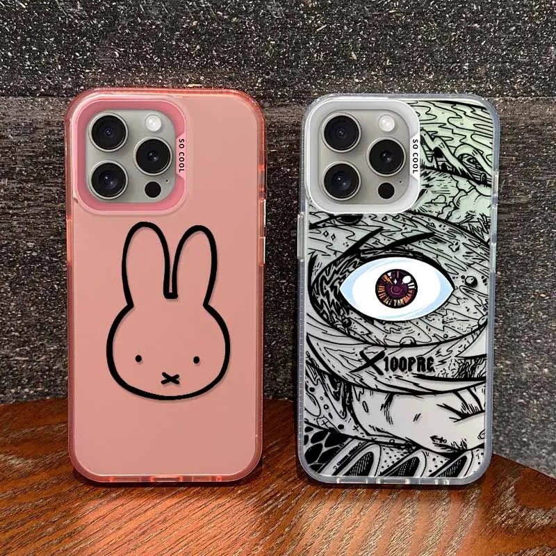 غطاء أنيق من Bad B-bunny XX 10-0pre B-unny لهاتف Apple iPhone 17 16E 16 15 14 13 12 mini Pro Max Plus حافظة هاتف فضية ملونة #2