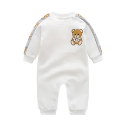 M03-Colchones de moda de diseñador para bebé, ropa de algodón con estampado de oso, pelele para recién nacido de 0 a 24 meses