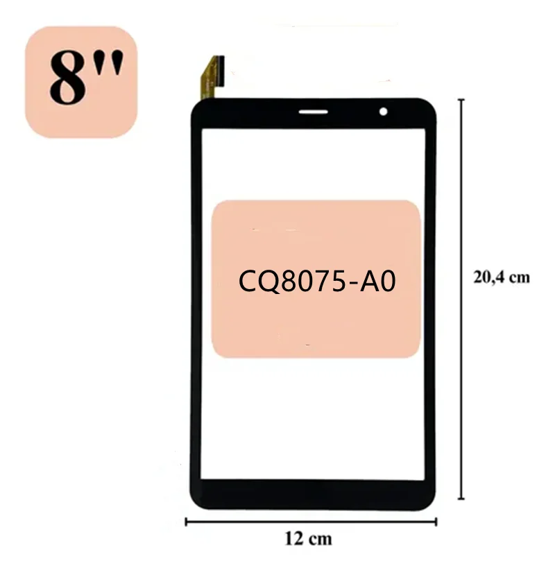 10Pcs/Lot Black 8Inch P/N CQ8075-A0 51Pin Tablet PC Capacitive Touch Screen Digitizer Sensor External Glass Panel Model M8