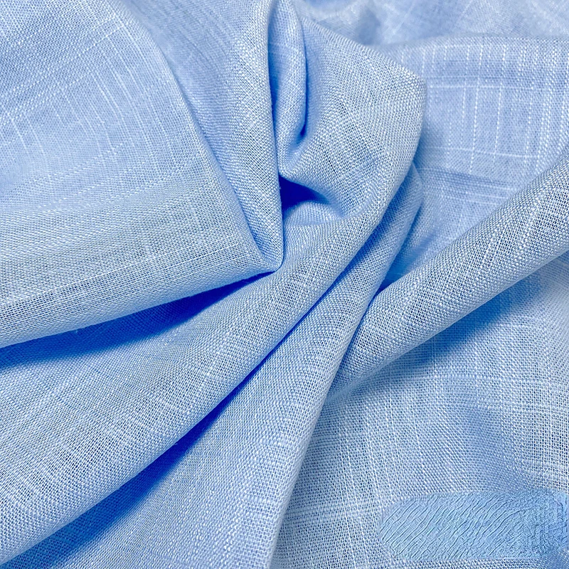 Slub Hemp Fabric Summer Solid Color Chinese Style Linen Viscose Material for Dress Pants Clothing Cloth for Sewing Meters Diy