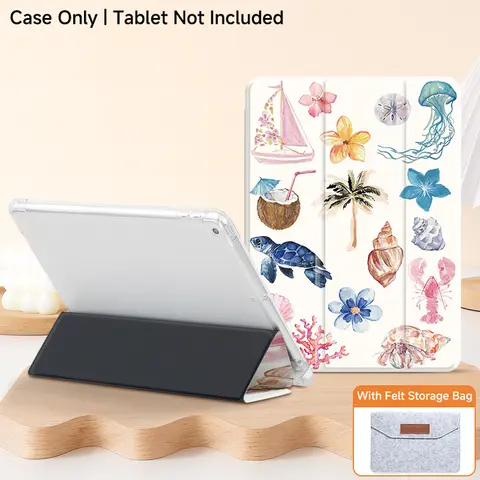 Compatible with iPad 11 A16 protective case with felt bag，iPad 9.7/10.2/10.5/10.9/11 inches，Air 4/5/6/7，Pro 11，With pen holder